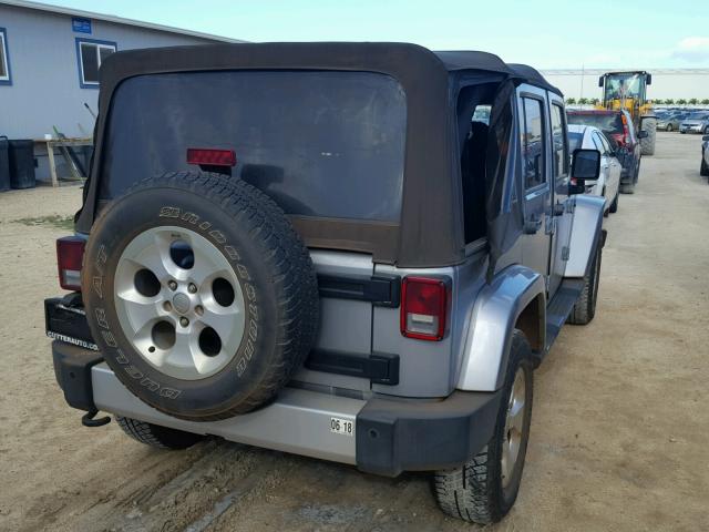 1C4BJWEG0DL685359 - 2013 JEEP WRANGLER U SILVER photo 4