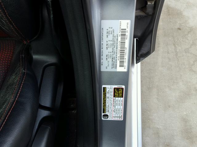 JM1BL1H36A1312436 - 2010 MAZDA SPEED 3 GRAY photo 10