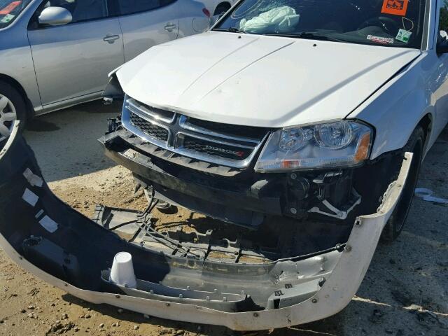 1C3CDZAB0DN615537 - 2013 DODGE AVENGER SE WHITE photo 9