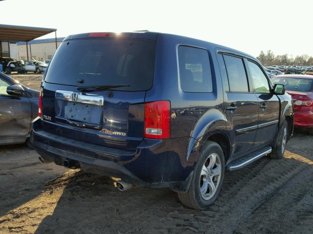 5FNYF4H58DB048734 - 2013 HONDA PILOT EXL BLUE photo 4