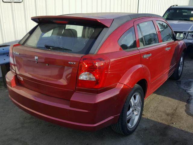 1B3HB48B57D507362 - 2007 DODGE CALIBER SX BURGUNDY photo 4