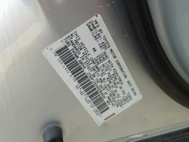 JT6HF10UXX0084646 - 1999 LEXUS RX 300 SILVER photo 10