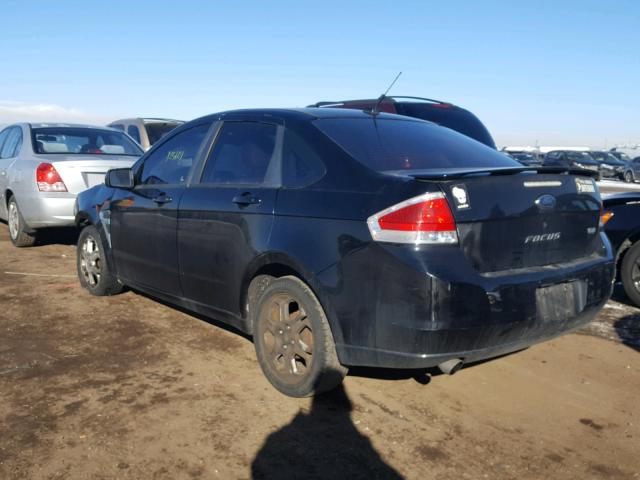 1FAHP35N78W154949 - 2008 FORD FOCUS SE BLACK photo 3