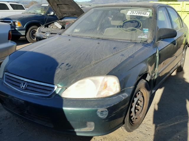 2HGEJ667XXH556849 - 1999 HONDA CIVIC LX GREEN photo 2