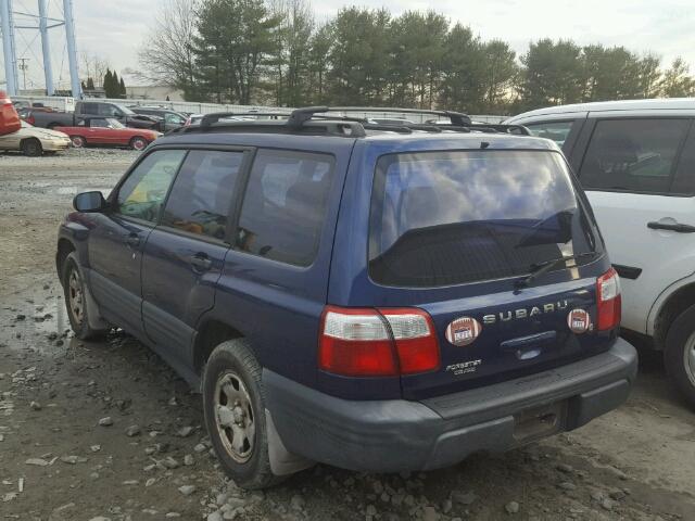 JF1SF63572H740172 - 2002 SUBARU FORESTER L BLUE photo 3