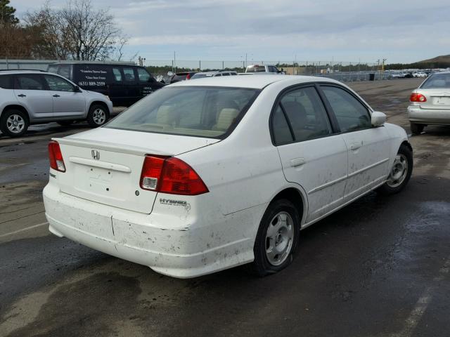 JHMES96645S020293 - 2005 HONDA CIVIC HYBR WHITE photo 4