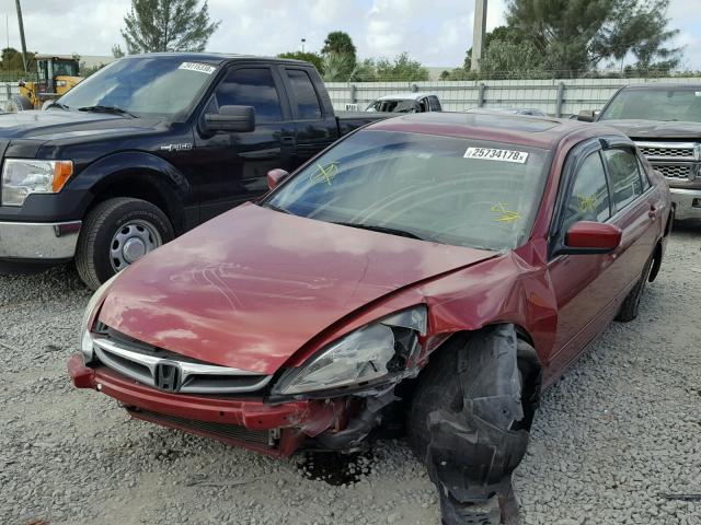 1HGCM56767A109359 - 2007 HONDA ACCORD EX RED photo 2