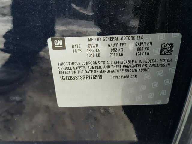 1G1ZB5ST8GF176588 - 2016 CHEVROLET MALIBU LS Mavi foto 10