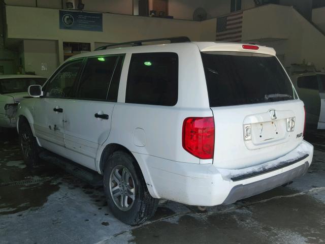 5FNYF18485B062088 - 2005 HONDA PILOT EX WHITE photo 3