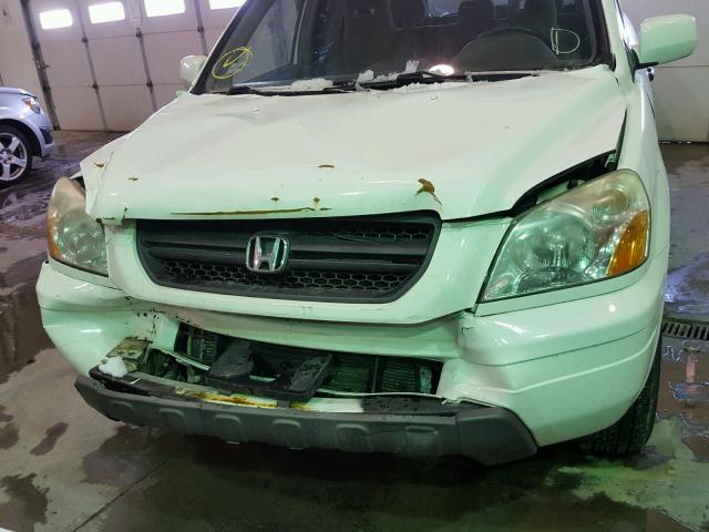 5FNYF18485B062088 - 2005 HONDA PILOT EX WHITE photo 9