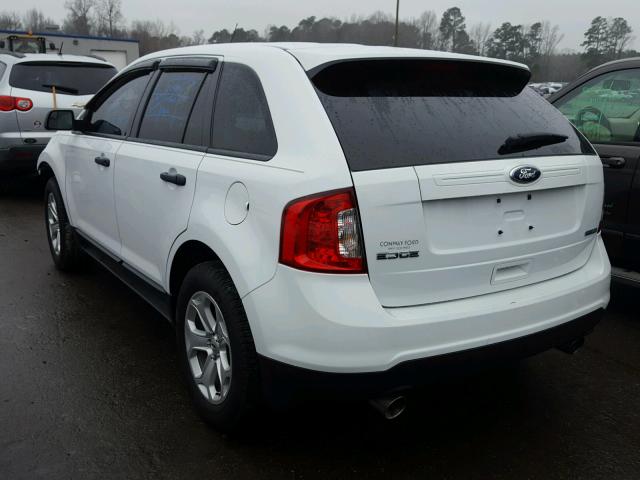 2FMDK3G94EBB36893 - 2014 FORD EDGE SE WHITE photo 3