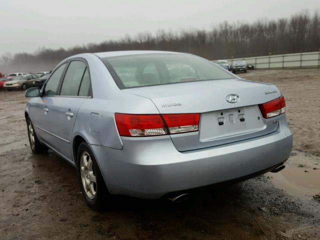 5NPEU46F06H082935 - 2006 HYUNDAI SONATA GLS BLUE photo 3