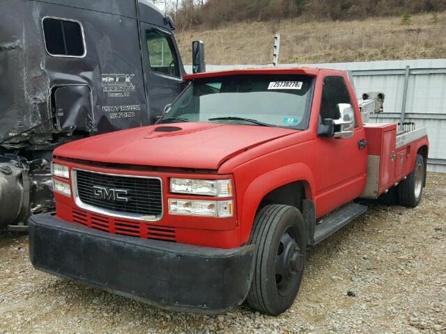 3GDKC34G91M111987 - 2001 GMC SIERRA C35 RED photo 2