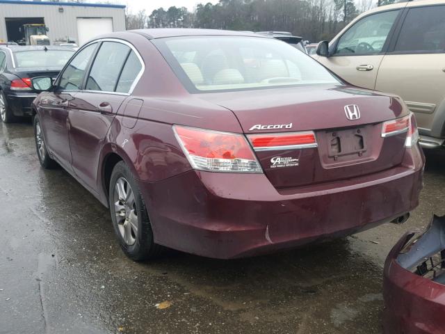 1HGCP2F43CA053161 - 2012 HONDA ACCORD LXP MAROON photo 3