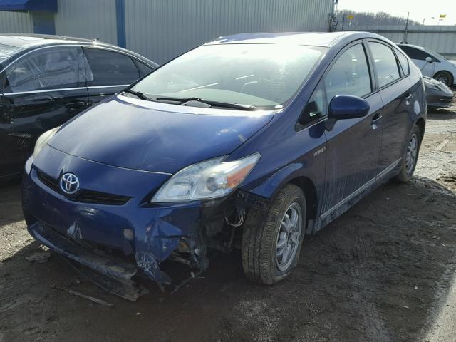 JTDKN3DU1A1305950 - 2010 TOYOTA PRIUS BLUE photo 2