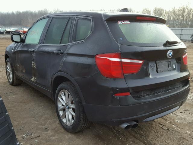 5UXWX9C57D0A28550 - 2013 BMW X3 XDRIVE2 BLACK photo 3