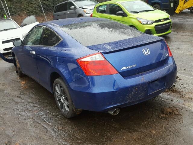 1HGCS2B85AA009263 - 2010 HONDA ACCORD EXL BLUE photo 3