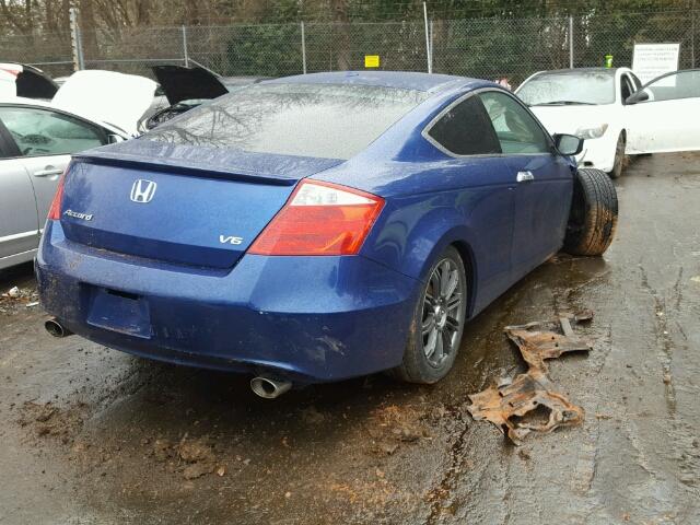 1HGCS2B85AA009263 - 2010 HONDA ACCORD EXL BLUE photo 4