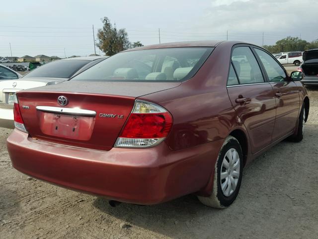 4T1BE30K55U036985 - 2005 TOYOTA CAMRY LE BURGUNDY photo 4