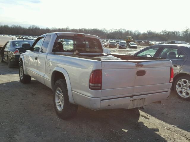 1D7GL42K34S512122 - 2004 DODGE DAKOTA SLT SILVER photo 3