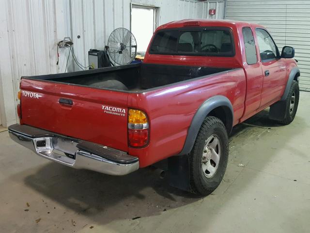 5TESN92N63Z249317 - 2003 TOYOTA TACOMA XTR RED photo 4