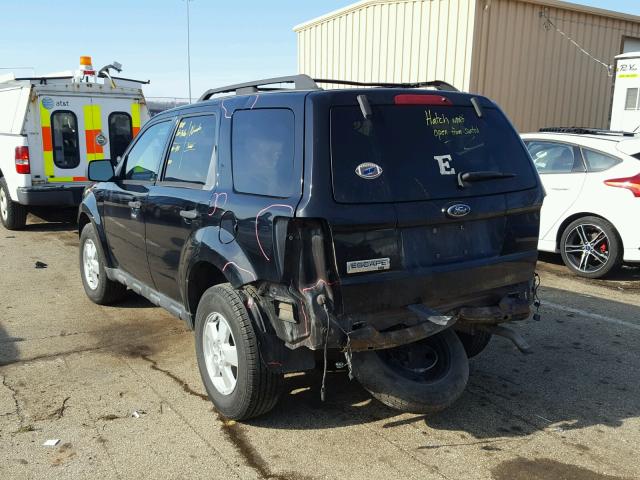 1FMCU03G59KA58211 - 2009 FORD ESCAPE XLT BLACK photo 3