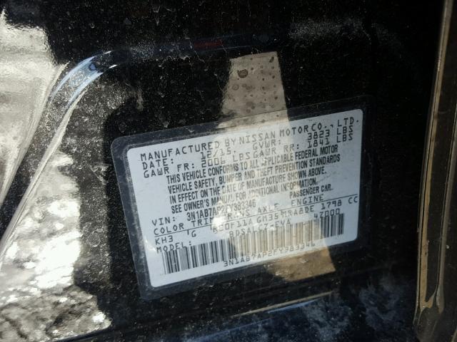 3N1AB7AP2FY383346 - 2015 NISSAN SENTRA S BLACK photo 10