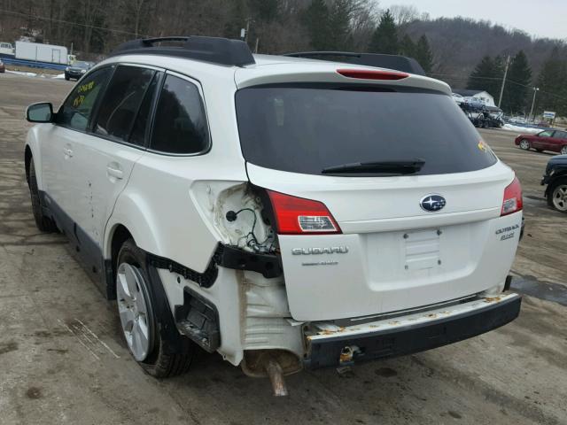 4S4BRBCCXA3338601 - 2010 SUBARU OUTBACK 2. WHITE photo 3