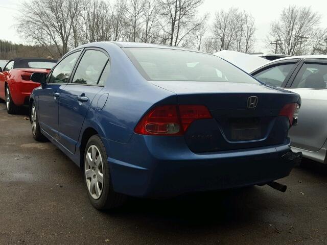 1HGFA15536L086687 - 2006 HONDA CIVIC LX BLUE photo 3