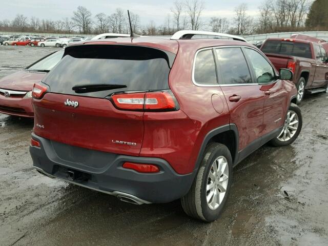 1C4PJMDS9GW240430 - 2016 JEEP CHEROKEE L MAROON photo 4