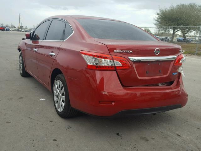 3N1AB7AP7EY306339 - 2014 NISSAN SENTRA S RED photo 3