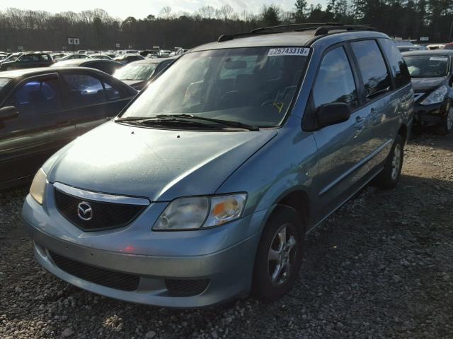 JM3LW28A420305872 - 2002 MAZDA MPV WAGON TURQUOISE photo 2