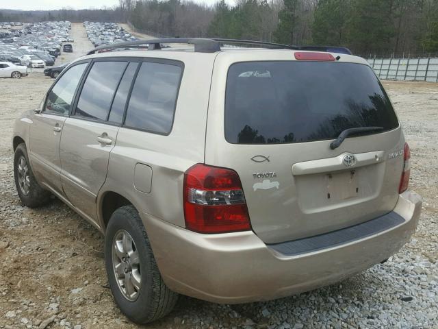 JTEDD21A740086840 - 2004 TOYOTA HIGHLANDER TAN photo 3