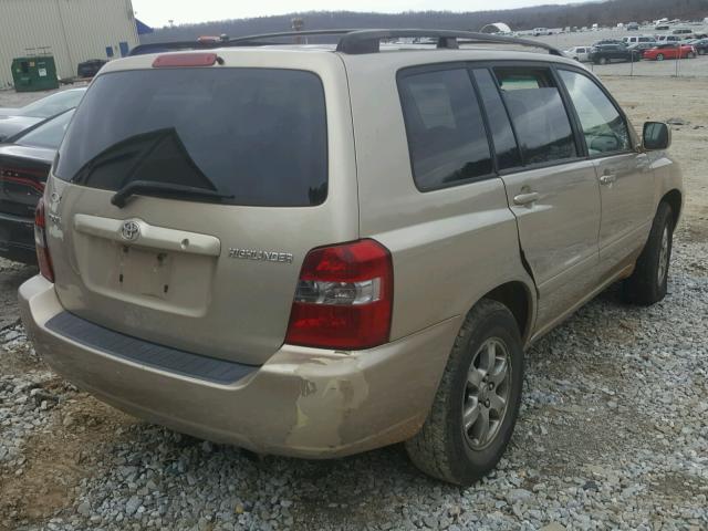 JTEDD21A740086840 - 2004 TOYOTA HIGHLANDER TAN photo 4