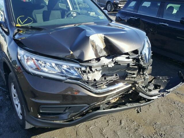 5J6RM4H3XFL063710 - 2015 HONDA CR-V LX BROWN photo 9