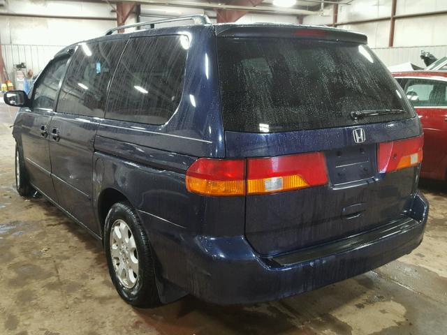 5FNRL18614B076251 - 2004 HONDA ODYSSEY EX BLUE photo 3