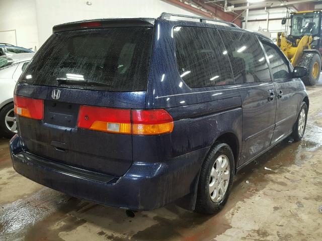 5FNRL18614B076251 - 2004 HONDA ODYSSEY EX BLUE photo 4