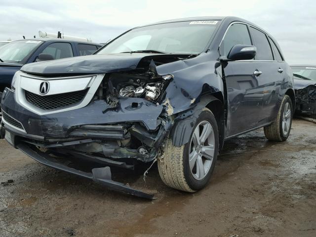 2HNYD2H67AH002749 - 2010 ACURA MDX TECHNO BLUE photo 2