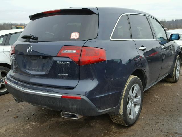 2HNYD2H67AH002749 - 2010 ACURA MDX TECHNO BLUE photo 4