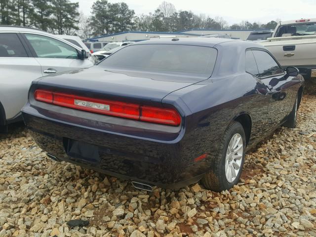 2C3CDYAG3EH257687 - 2014 DODGE CHALLENGER BLUE photo 4