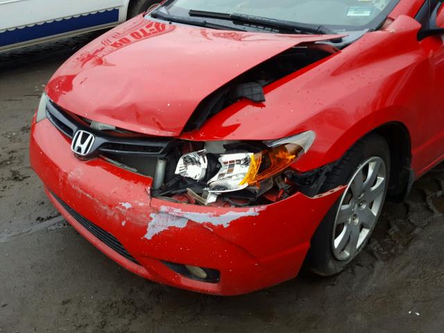 2HGFG11888H513991 - 2008 HONDA CIVIC EX წითელი ფოტო 9