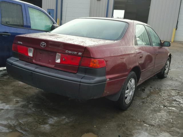 4T1BG22K61U016899 - 2001 TOYOTA CAMRY CE MAROON photo 4