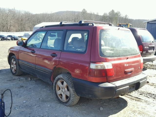 JF1SF65662H730285 - 2002 SUBARU FORESTER S RED photo 3