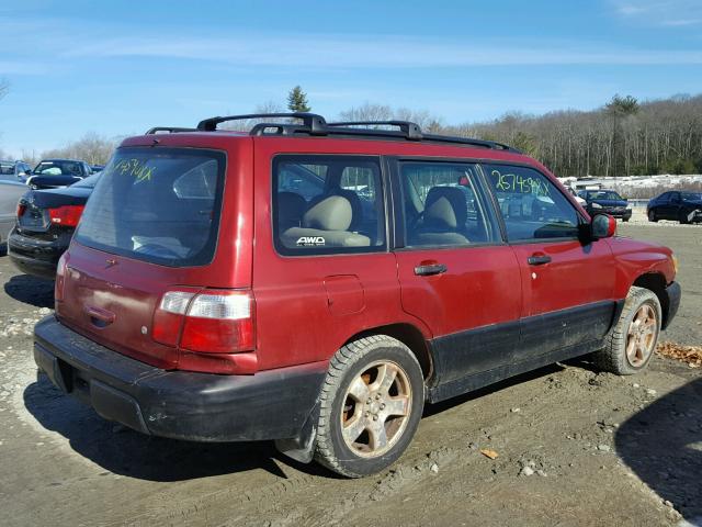 JF1SF65662H730285 - 2002 SUBARU FORESTER S RED photo 4