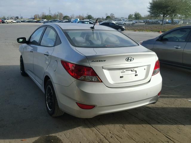 KMHCT4AE2CU220349 - 2012 HYUNDAI ACCENT GLS SILVER photo 3