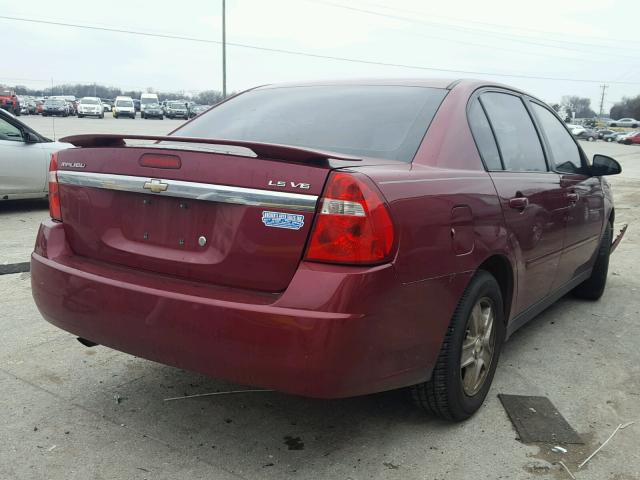 1G1ZT52805F314744 - 2005 CHEVROLET MALIBU LS MAROON photo 4