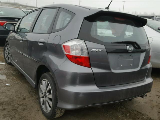 JHMGE8H53CC016340 - 2012 HONDA FIT SPORT GRAY photo 3