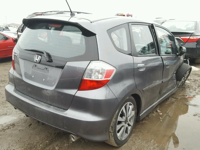 JHMGE8H53CC016340 - 2012 HONDA FIT SPORT GRAY photo 4