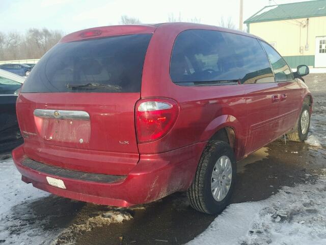 2A4GP44R77R160476 - 2007 CHRYSLER TOWN & COU RED photo 4