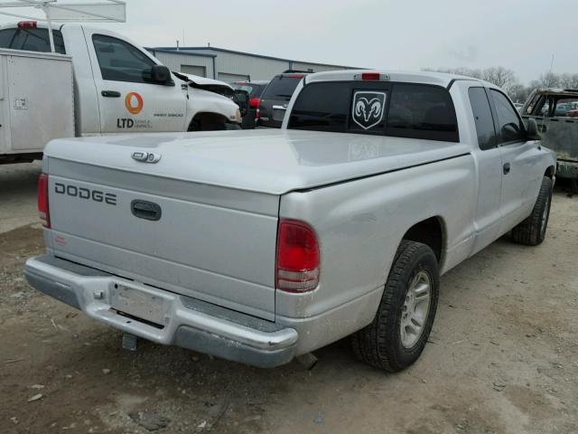 1B7GL22X91S284102 - 2001 DODGE DAKOTA SILVER photo 4